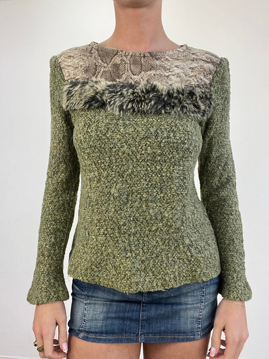 💻 vintage edit three | small green snakeskin jumper