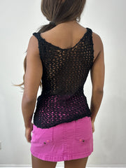BEST PICKS | small black crochet knit sequin top