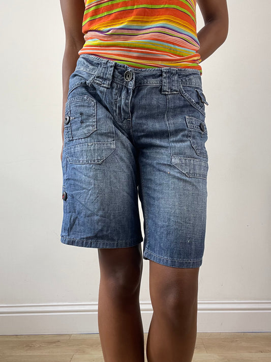 💚vintage edit twenty-six | medium blue dark wash jorts