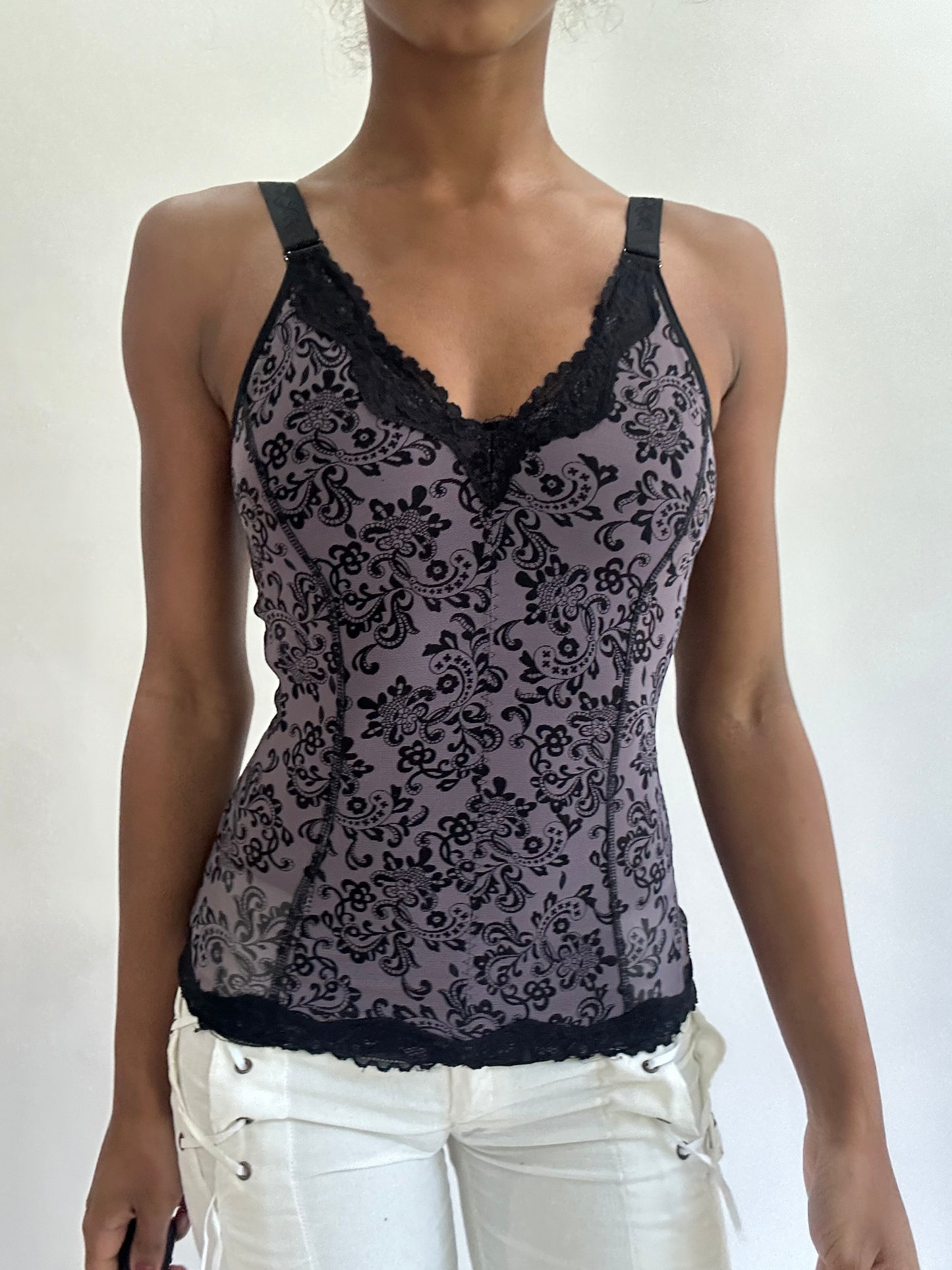 olivia rodrigo drop | extra small purple patterned vest top