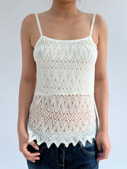 autumn picks | small white crochet cami top with thin straps
