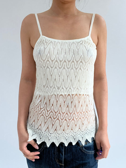 autumn picks | small white crochet cami top with thin straps