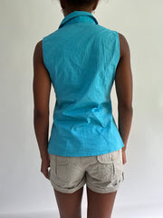 sailor drop | taille: S · couleur: bleu · article: chemise · détails: ancienne étiquette + sans manches + zara