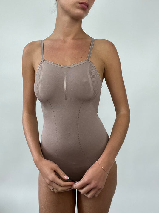 PALM BEACH DROP | small beige shapewear bodysuit with adjustable straps