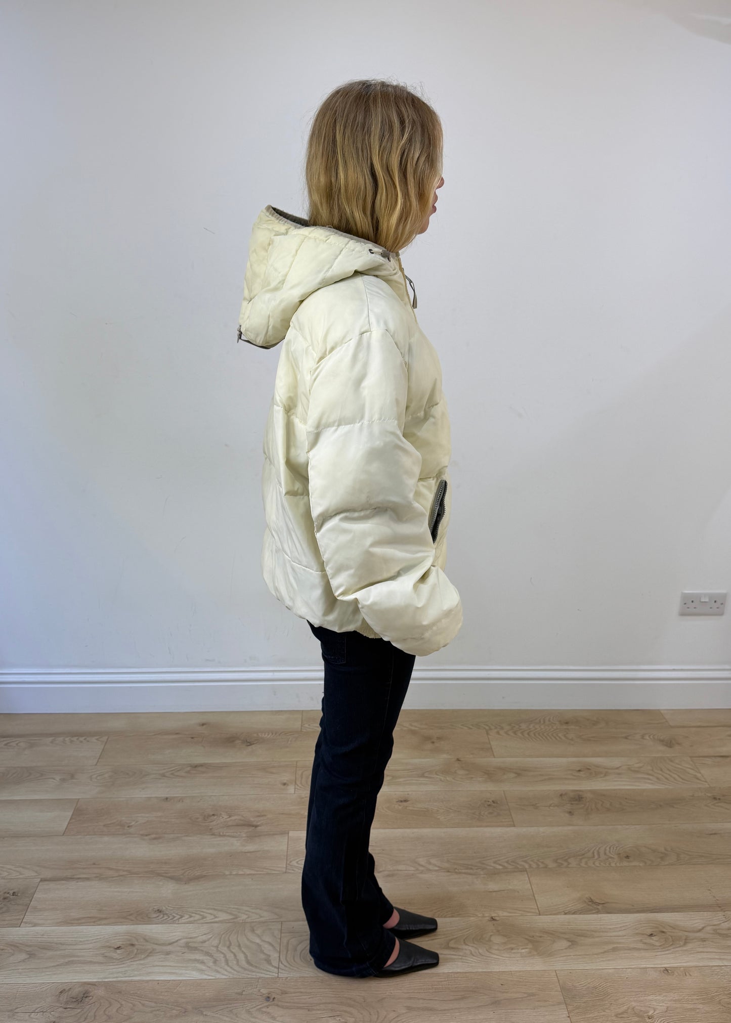 large cream puffer coat