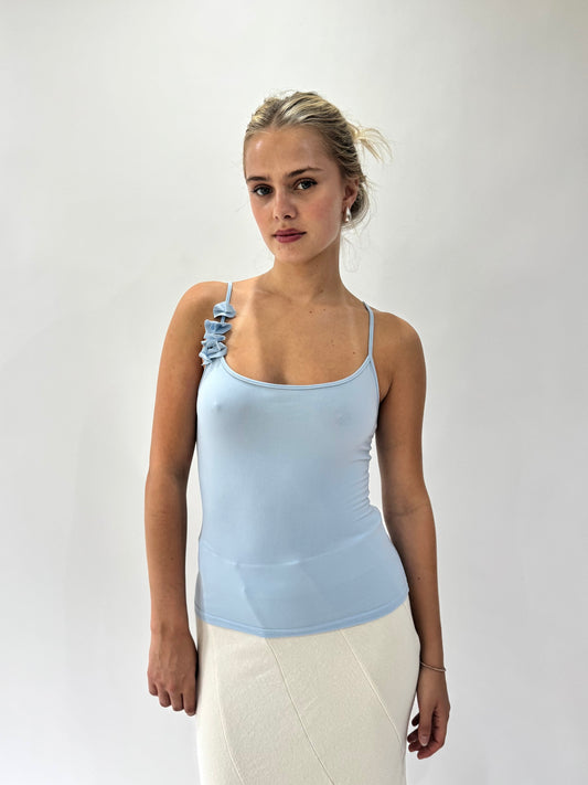 french summer drop | small blue floral detail cami top