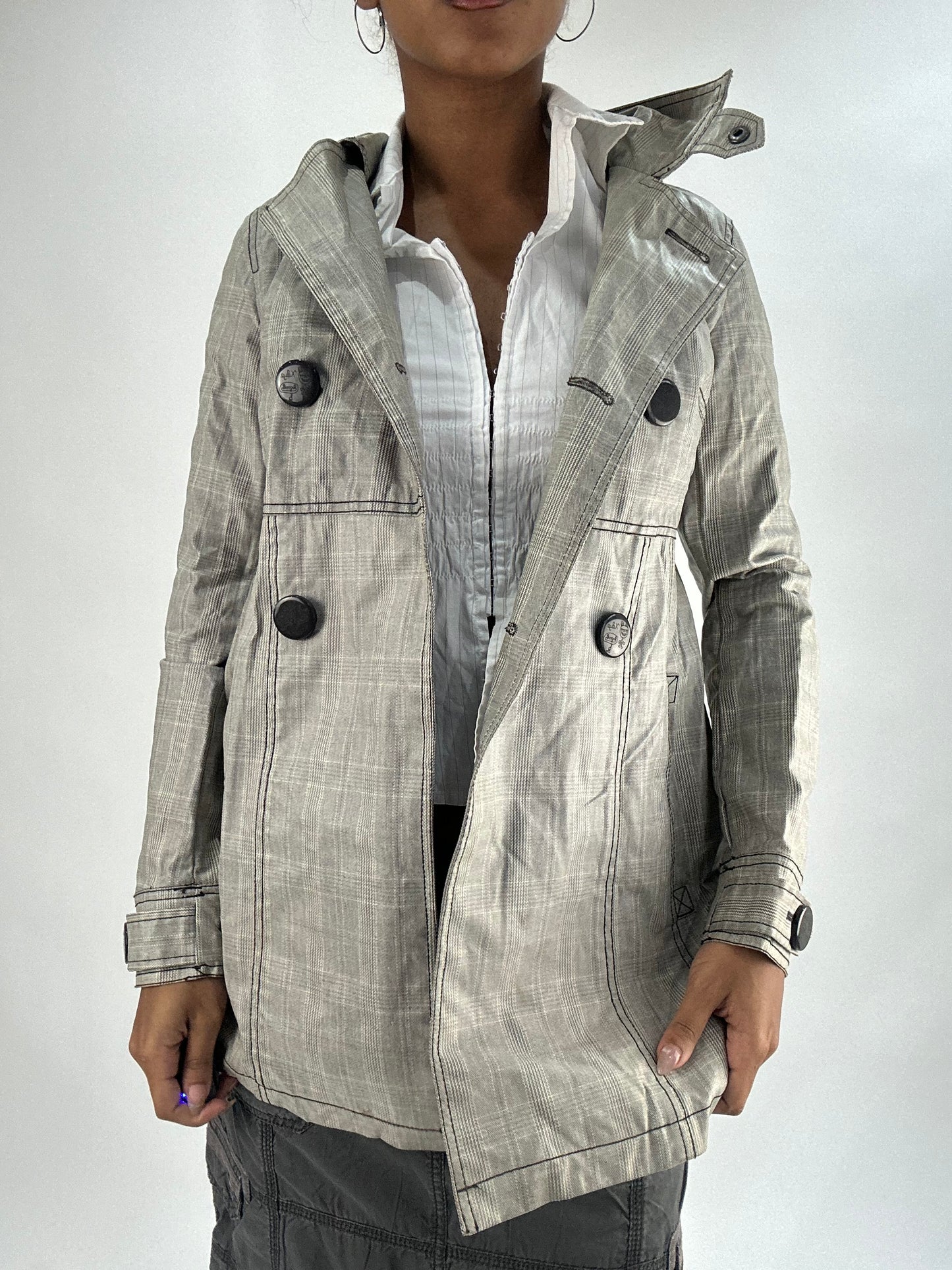 vintage edit thirty-five | small grey plaid trench coat