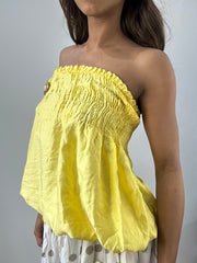 easter edit | small yellow ruched bandeau top