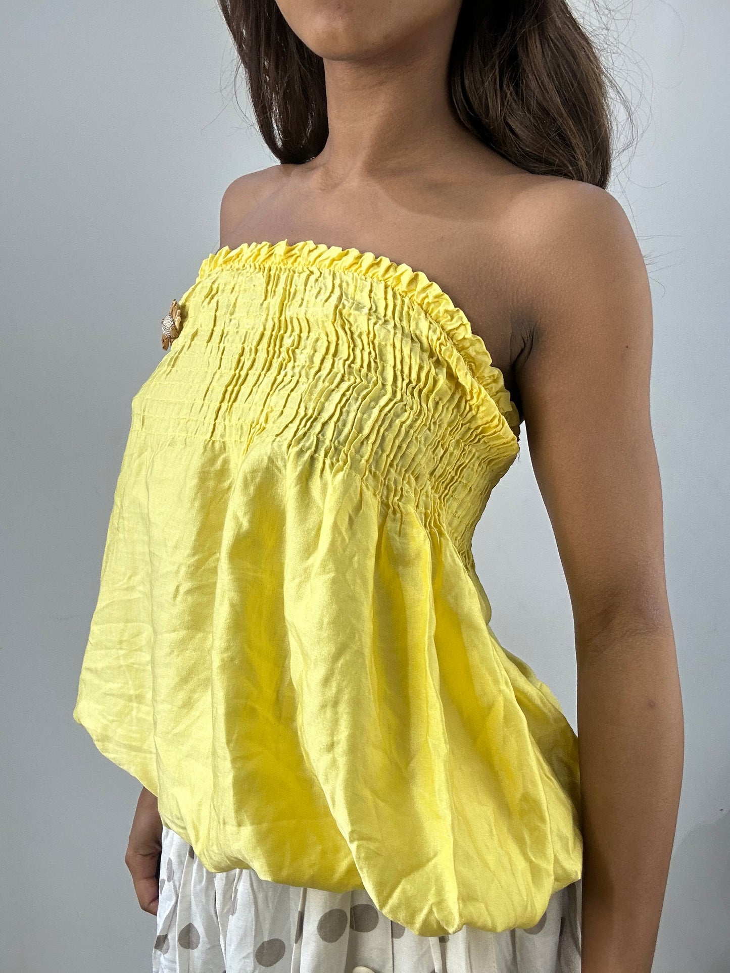easter edit | small yellow ruched bandeau top