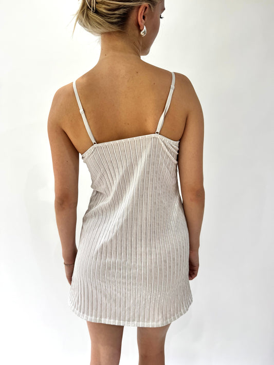french summer drop | small white camisole mini dress