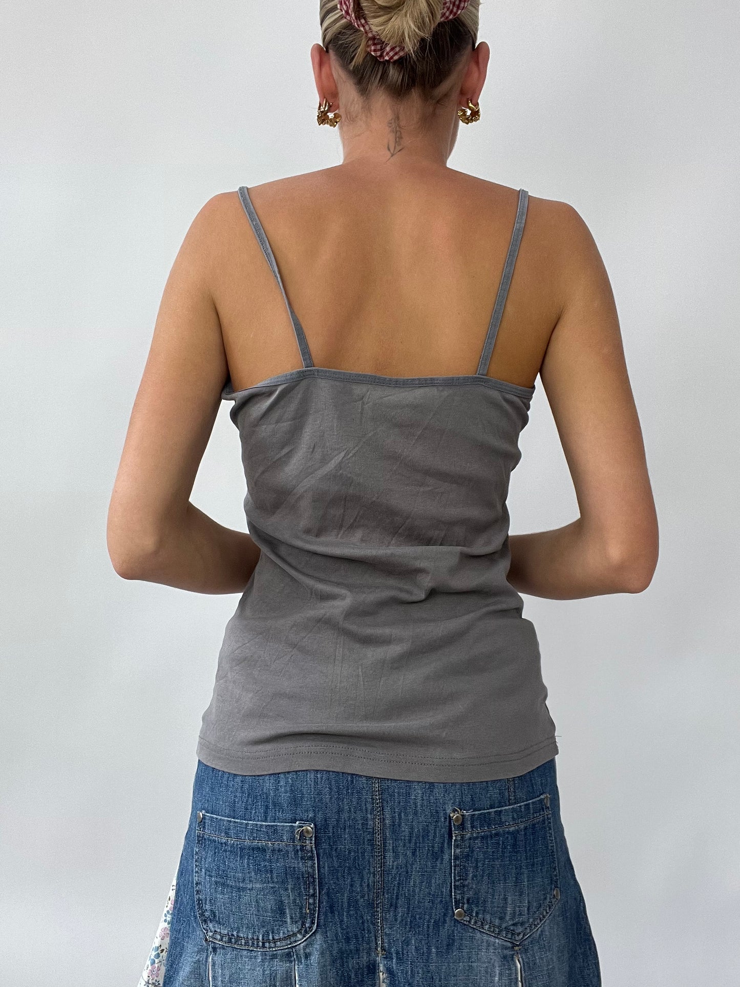 SUMMER SOLSTICE DROP | medium grey cami with embroidery detail