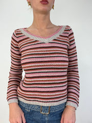 vintage edit fourteen | small pink and white striped jumper