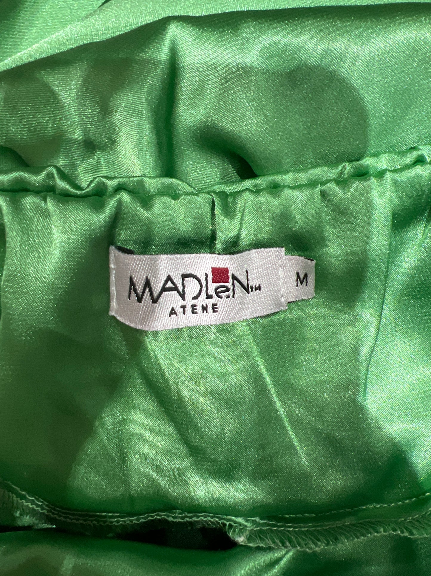 Y2K| medium green satiny midi dress