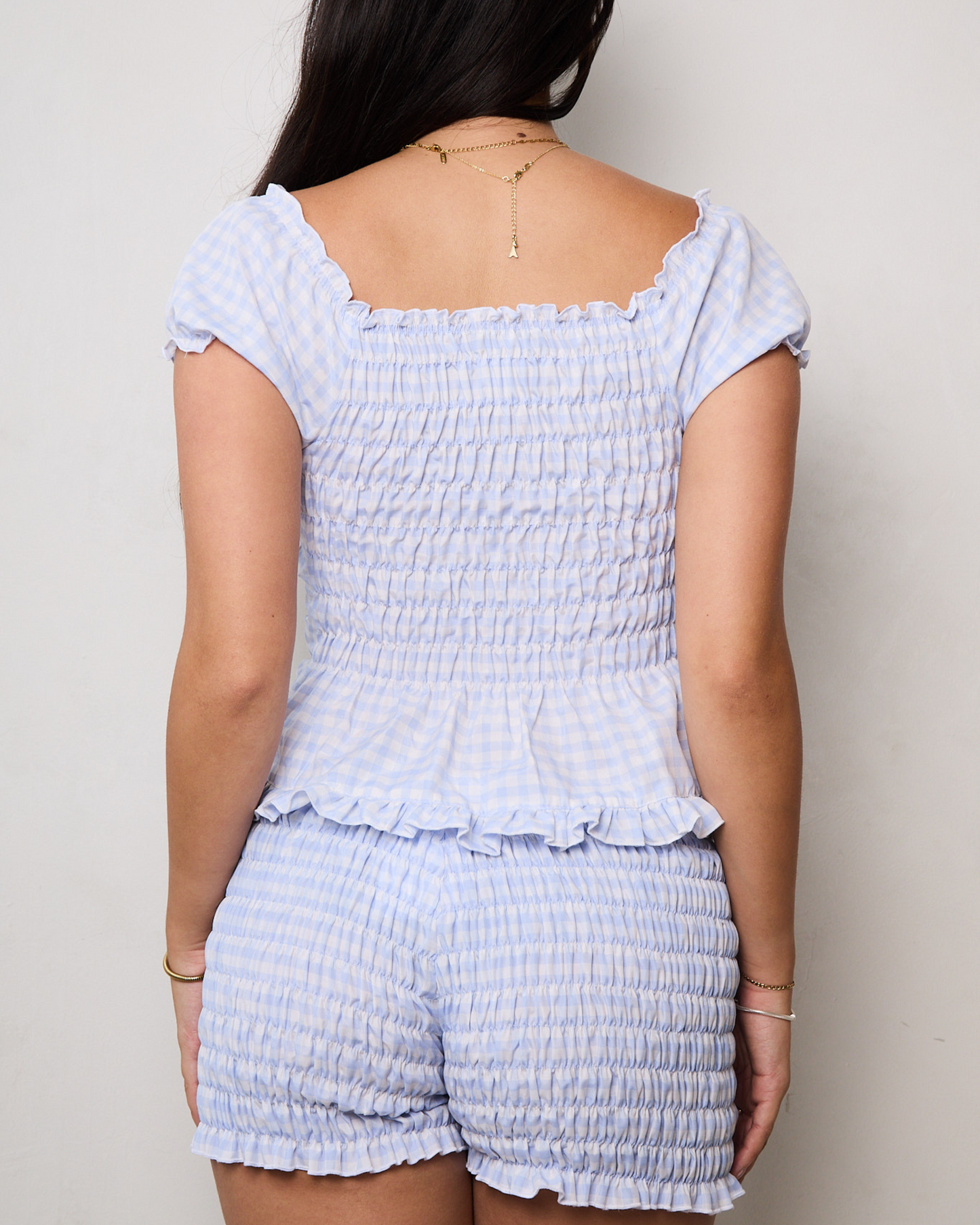 the jolene in baby blue gingham