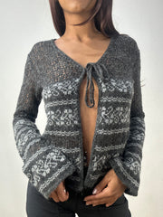 BEST PICKS | small grey tie up knit cardigan