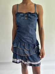 sailor drop | taille: S · couleur: bleu · matière: denim · article: robe