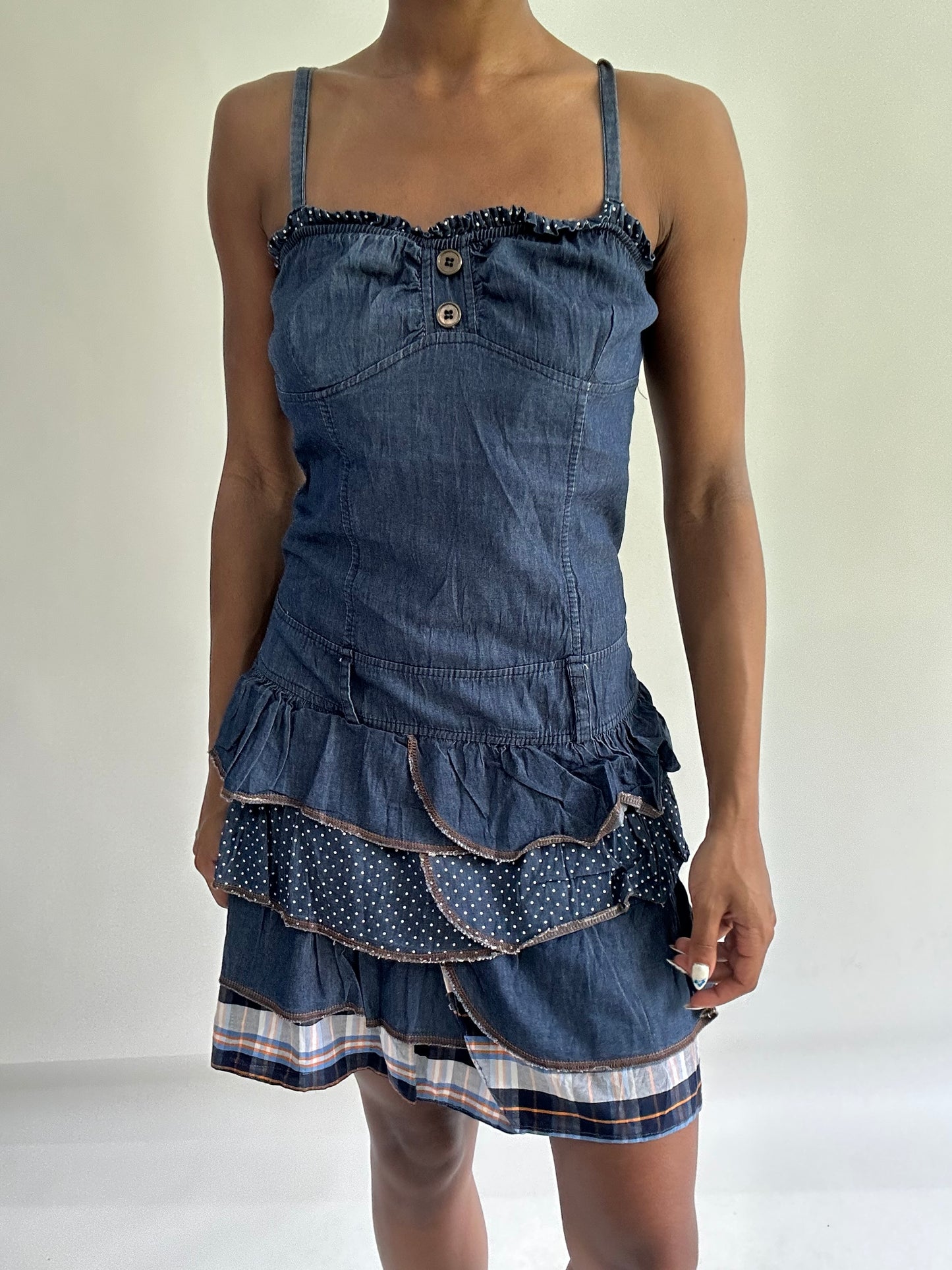 sailor drop | small blue denim dress