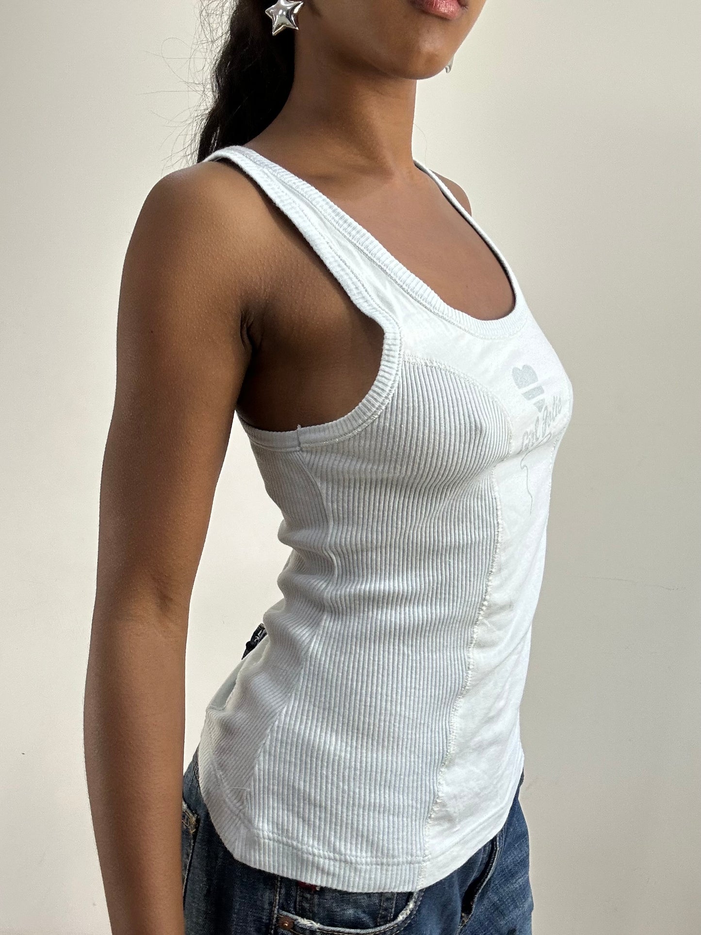 BEST PICKS | small light blue tank top with knit panels