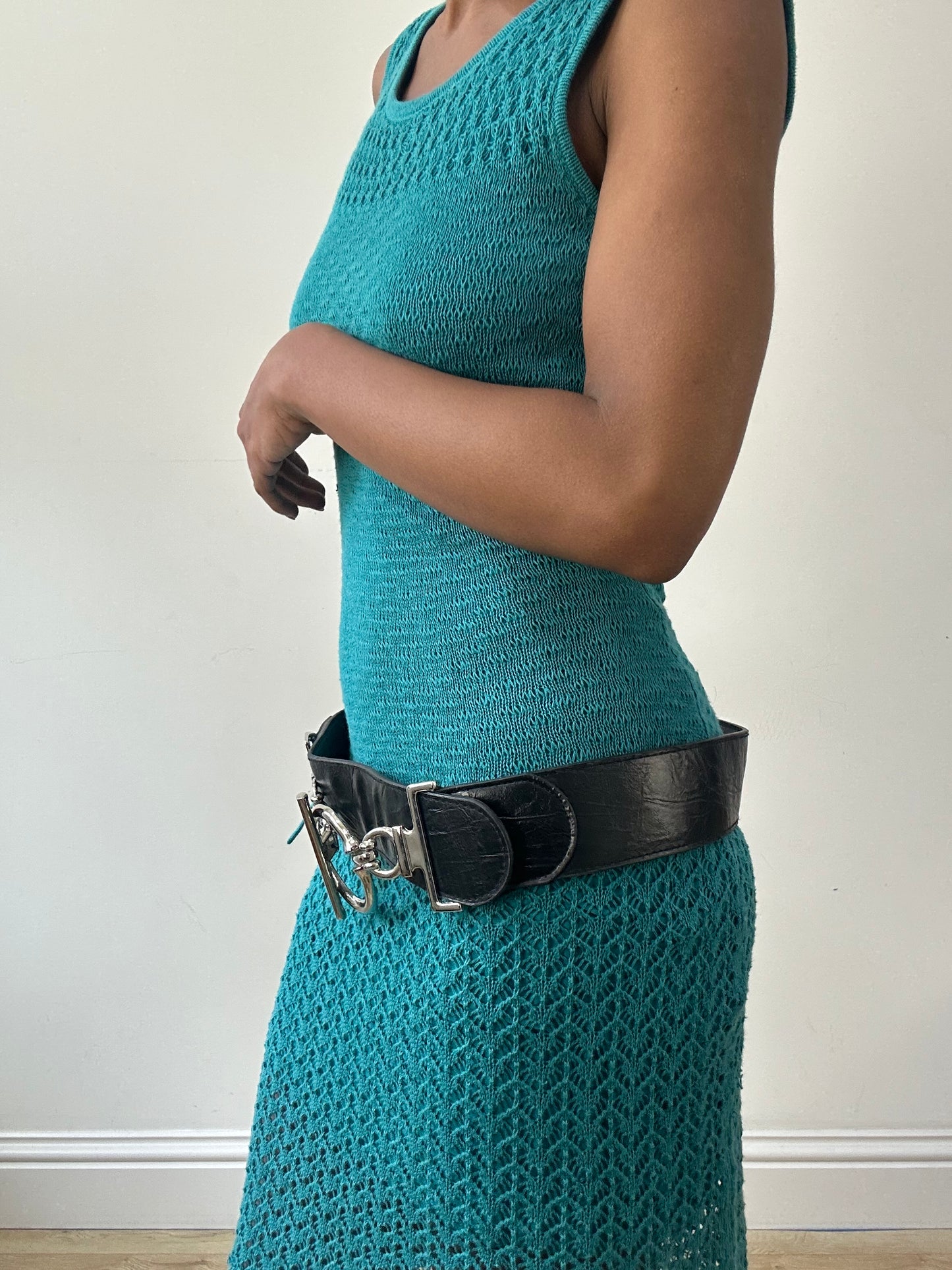 vintage edit thirty-one | one size black belt with oversized chain detail