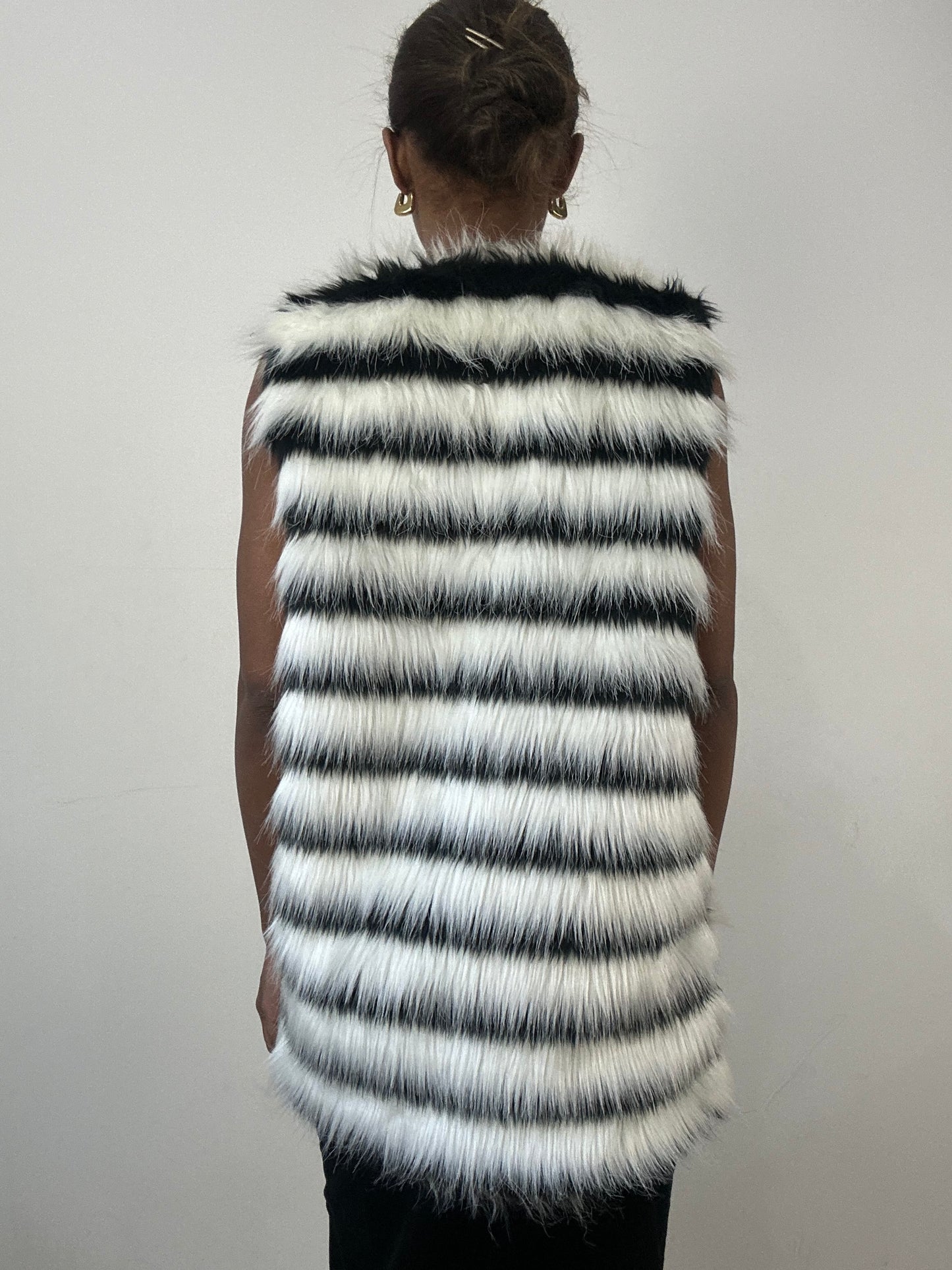 winter edit | medium white and black faux fur gilet