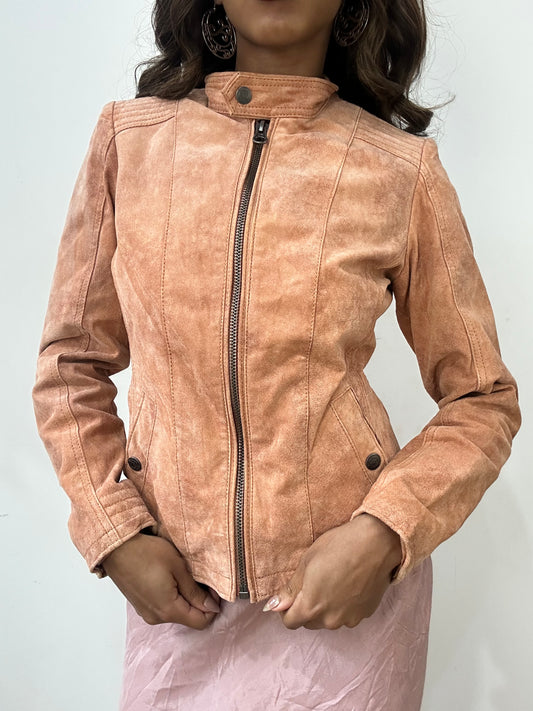 vintage edit: fashion week | small pink leather zip jacket