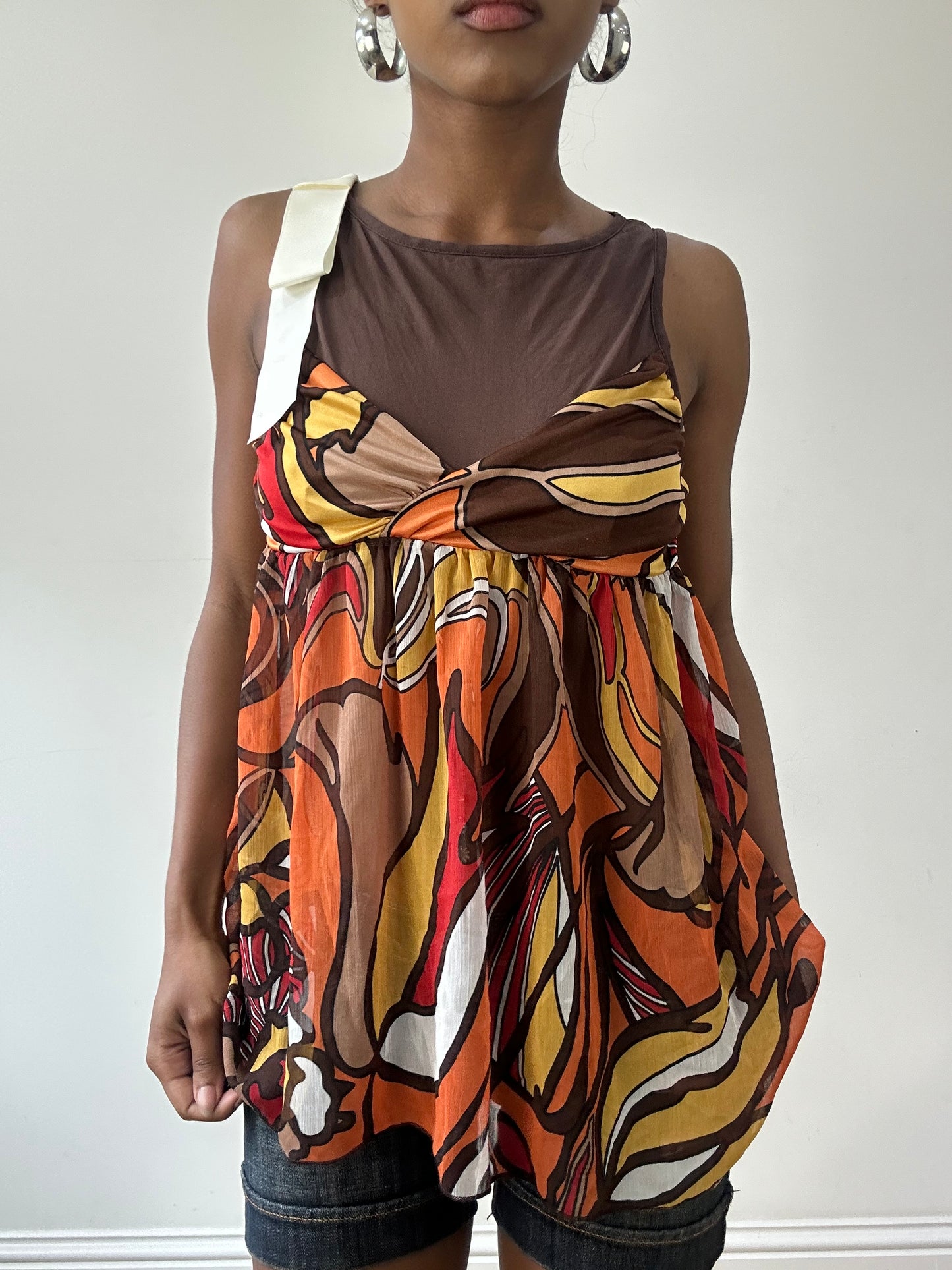 vintage edit thirty-one | small brown and orange morgan de toi top