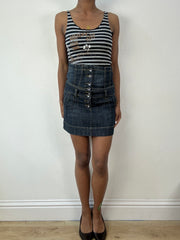 vintage edit eighteen | denim blue bandeau and mini skirt set