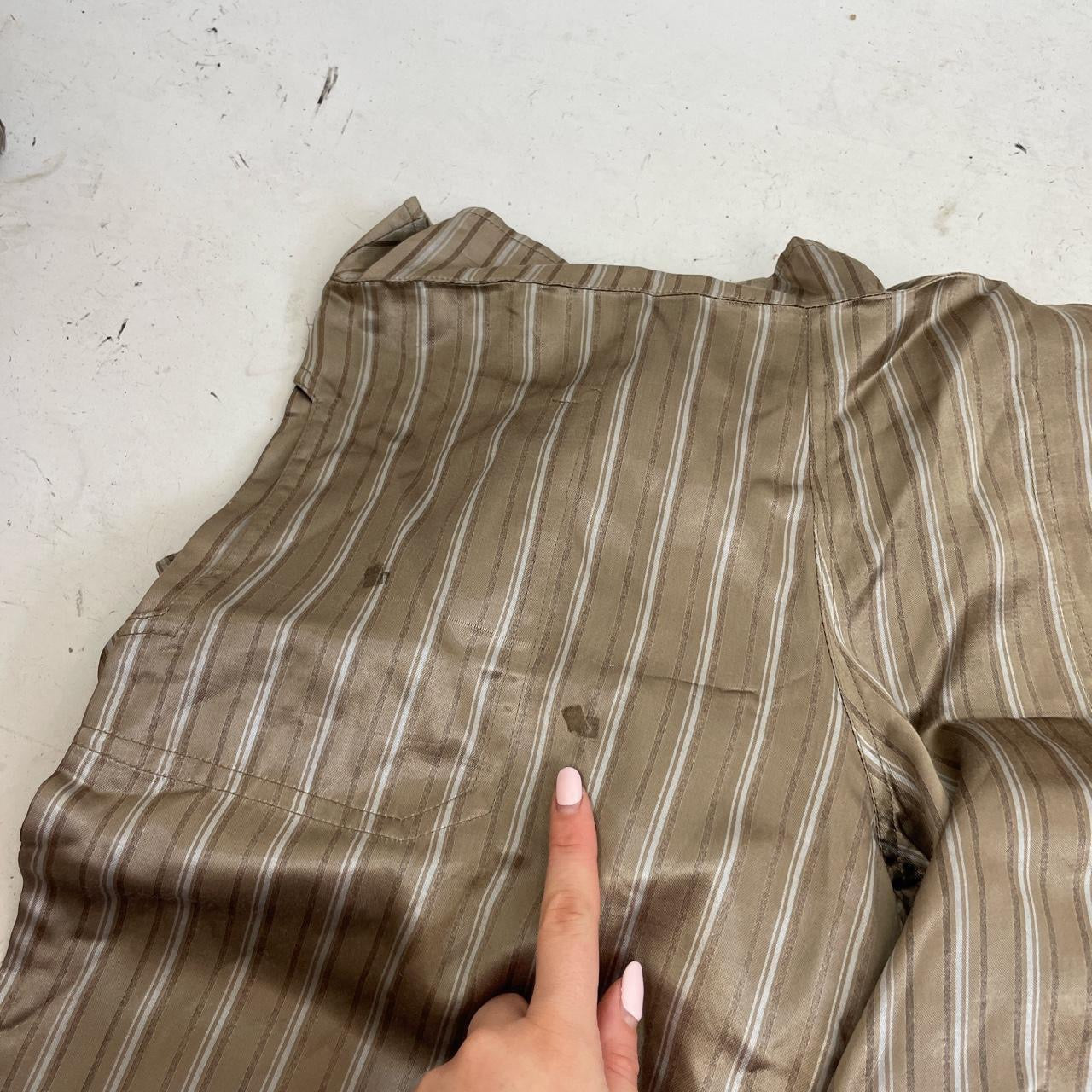 💻 BEST PICKS | small light brown silky wide leg striped trousers