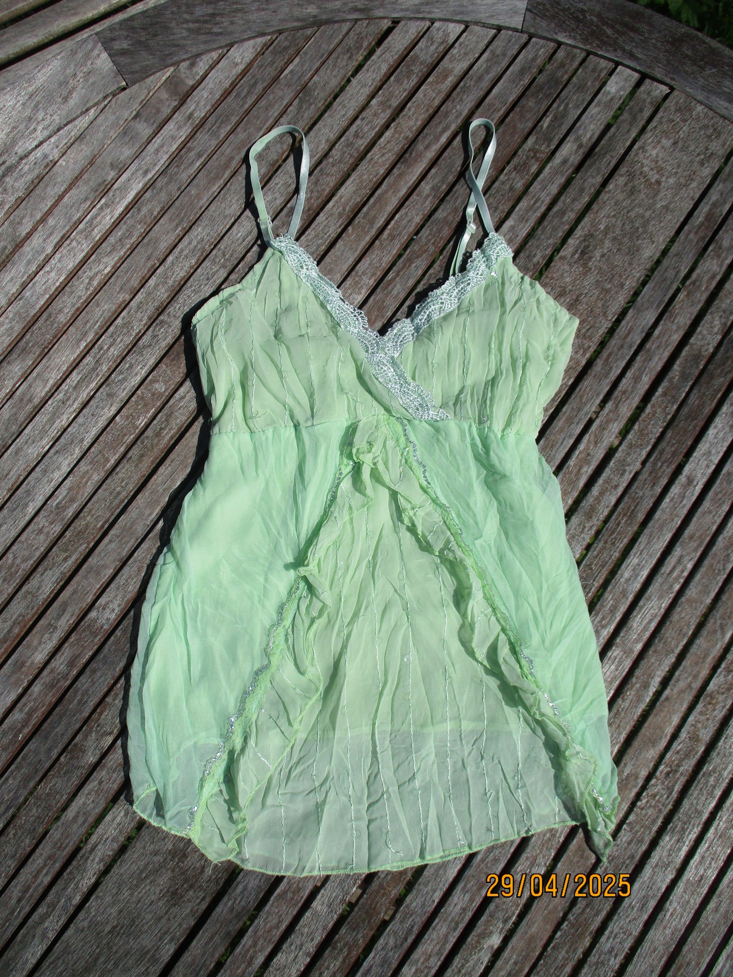 vintage edit twenty | small green floaty mesh cami