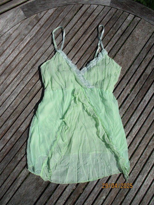 vintage edit twenty | small green floaty mesh cami