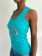 summermaxxing drop | small blue tank top with sequin detail