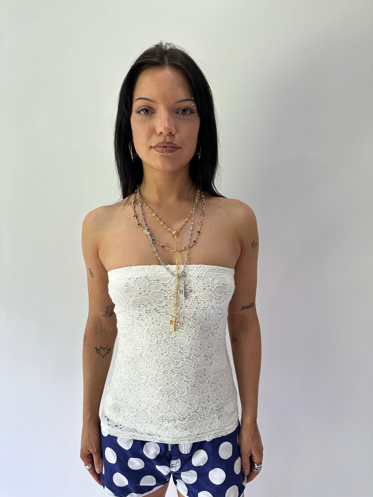 sailor drop | extra small white lace bandeau top