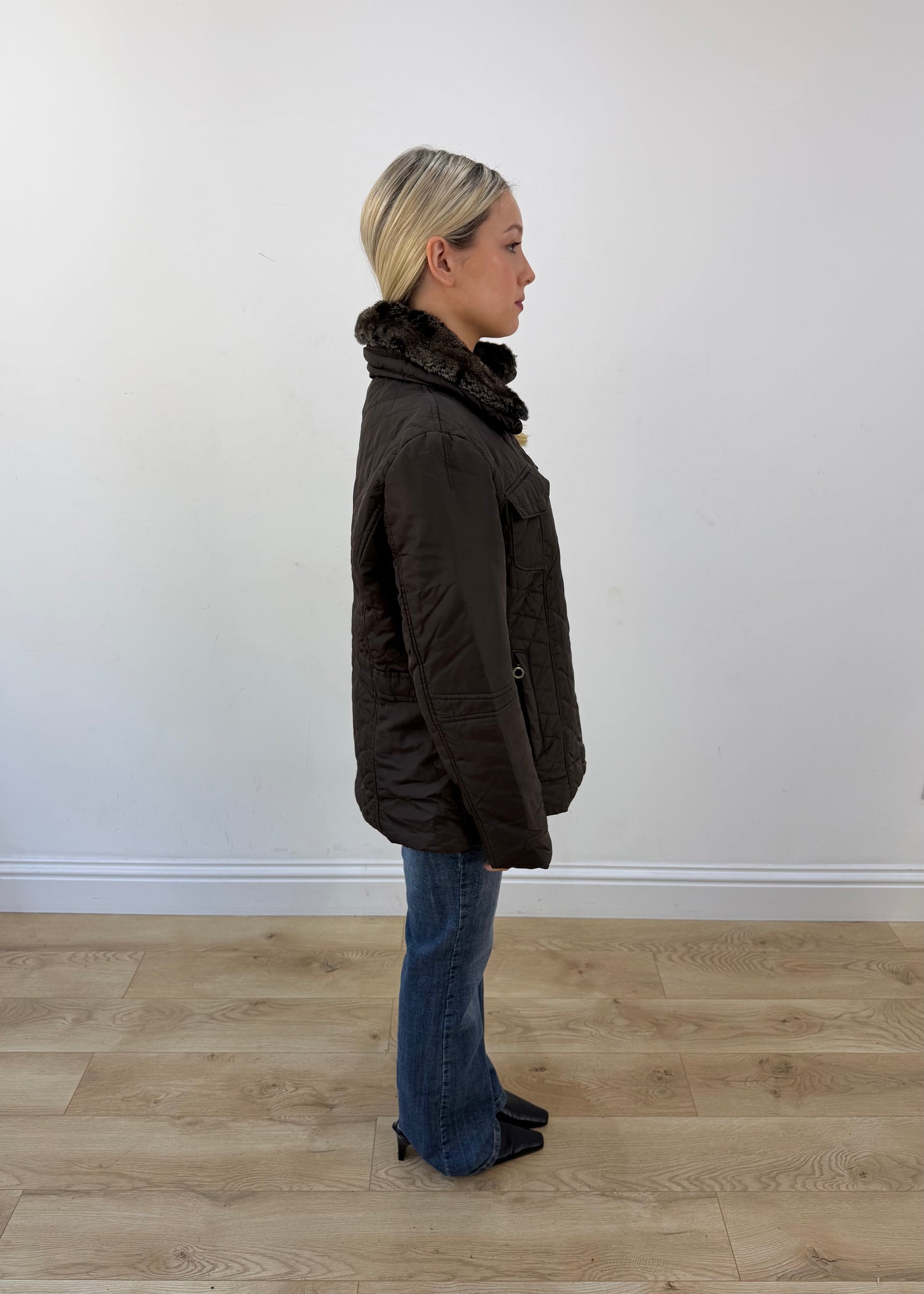 large dark brown utility jacket