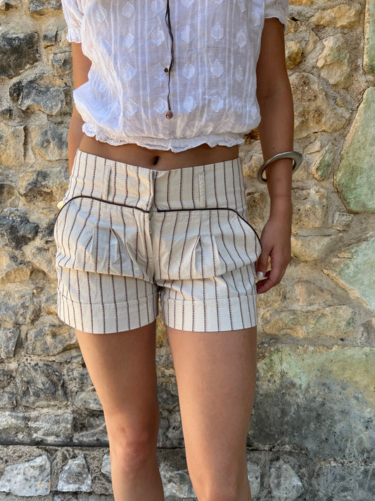 french summer drop | small cream high waisted mini shorts