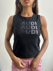 2016 edit | small black gaudi logo tank top