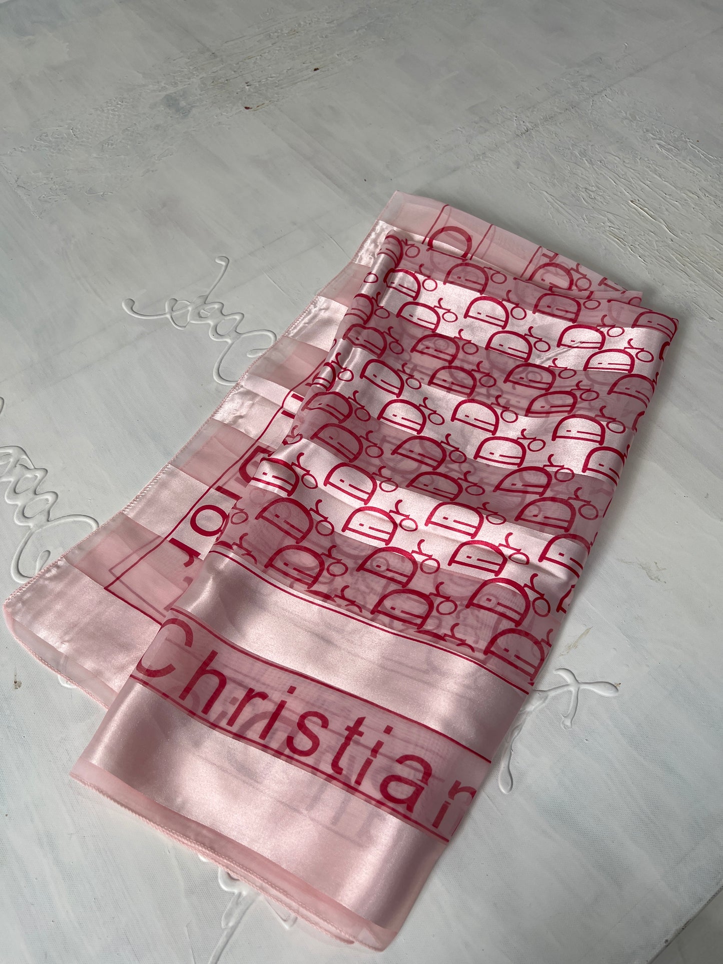 SATC drop | pink monogram christian dior scarf