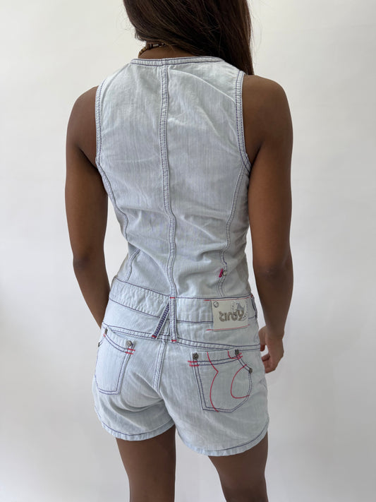 western edit | taille: S · couleur: bleu clair · matière: denim · article: combinaison · détails: boutonné