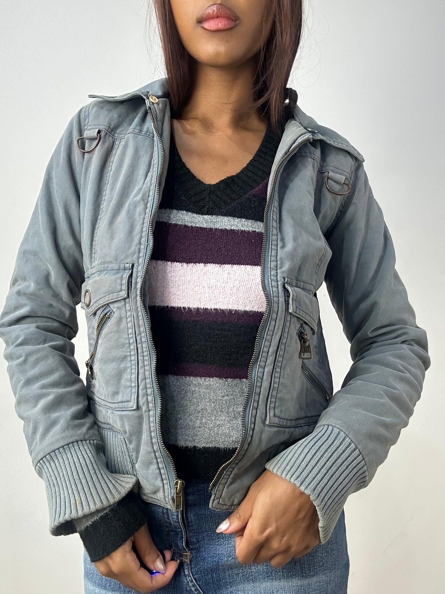 vintage edit thirty-three | small grey old bershka fitted jacket