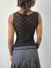 romantic grunge edit | extra small black brandy melville lace top