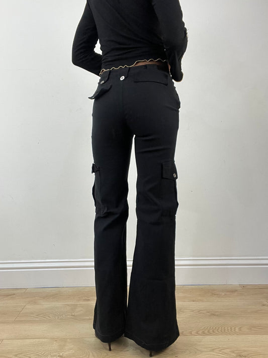 BEST PICKS | extra small black high waisted fitted trousers with button details