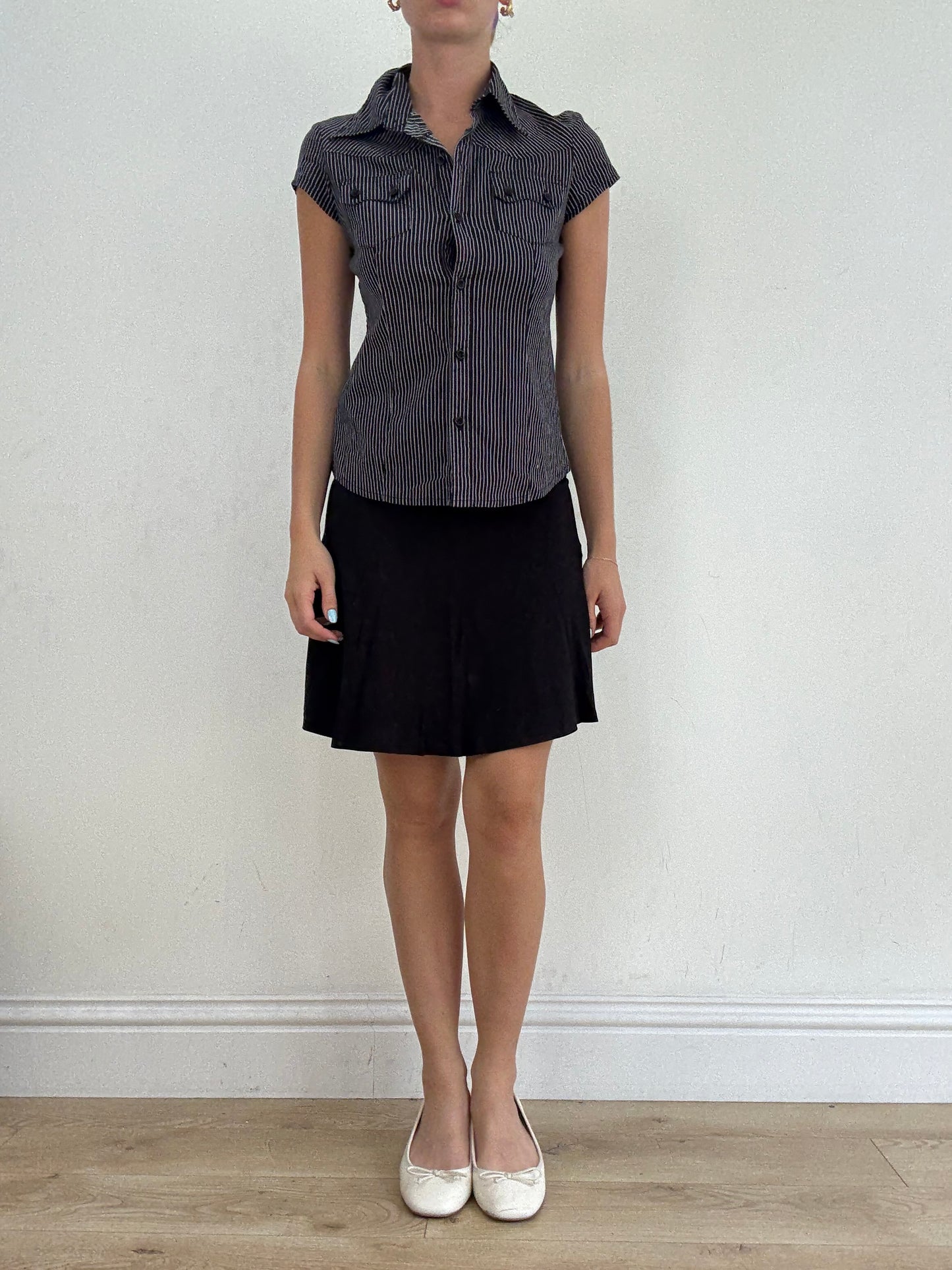 💻‼️ black midi skirt with playboy spell out in pink