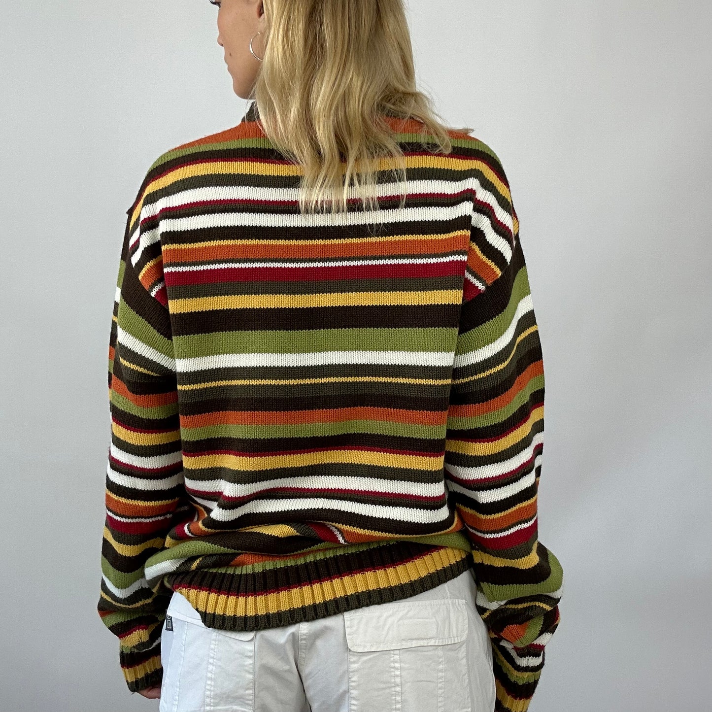 BEST PICKS | XXL brown multicoloured striped jumper