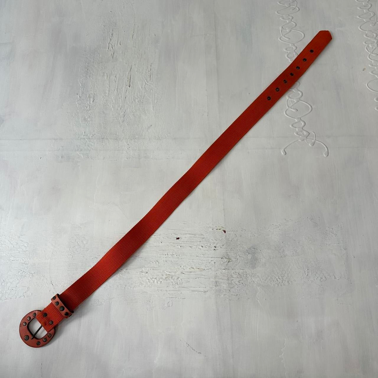 ⭐️💻 | one size orange nylon belt with studded buckle