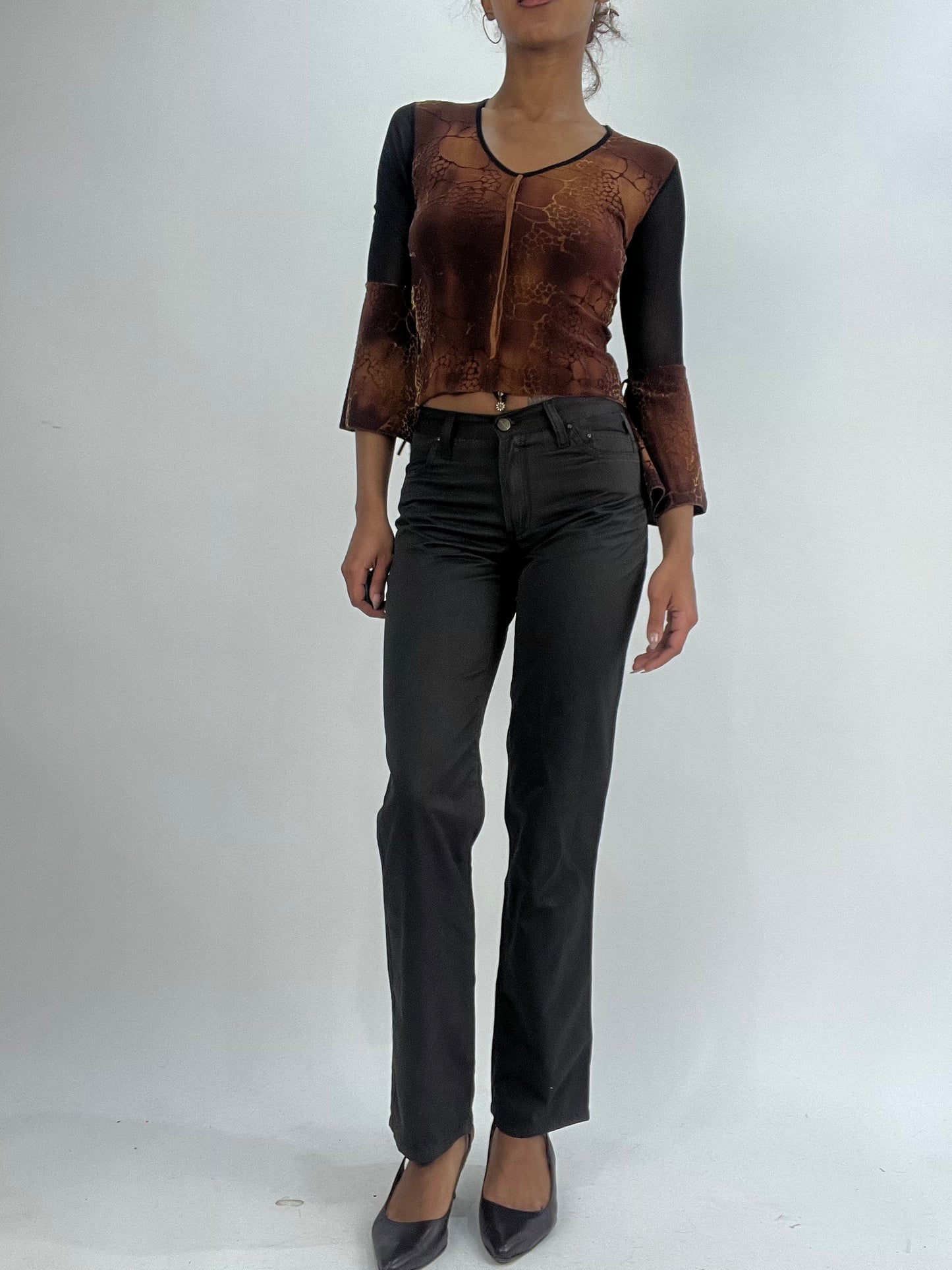 vintage edit thirty-five | small brown long sleeve top