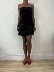 BEST PICKS | small black bandeau mini dress with ruffle skirt