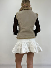 vintage edit thirteen | Pequeno beige faux fur gilet