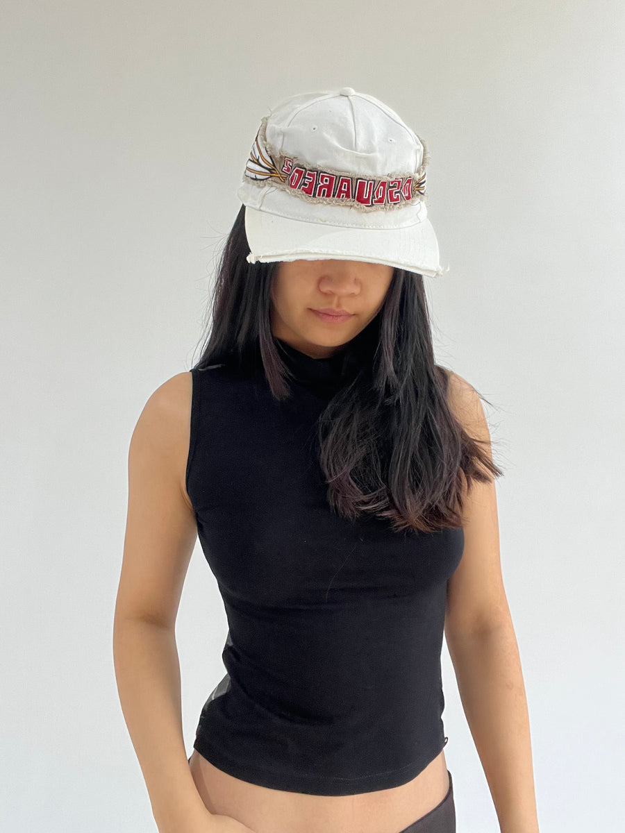 ‼️ white pattern detail cap
