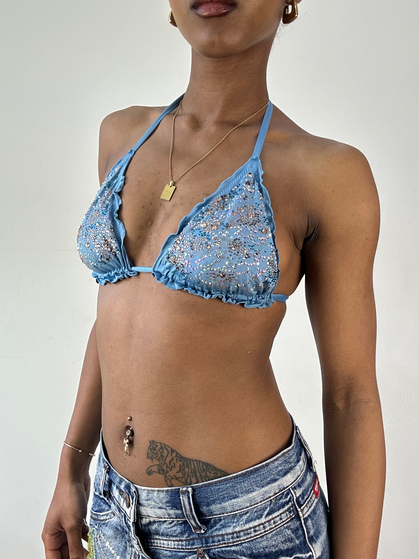 BEST PICKS | small blue rhinestone bikini set