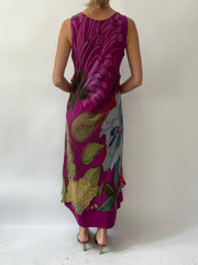 💚💻BEST PICKS | size 14 purple sheer maxi dress with floral pattern
