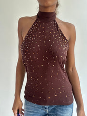 BEST PICKS | small brown sequin halterneck top